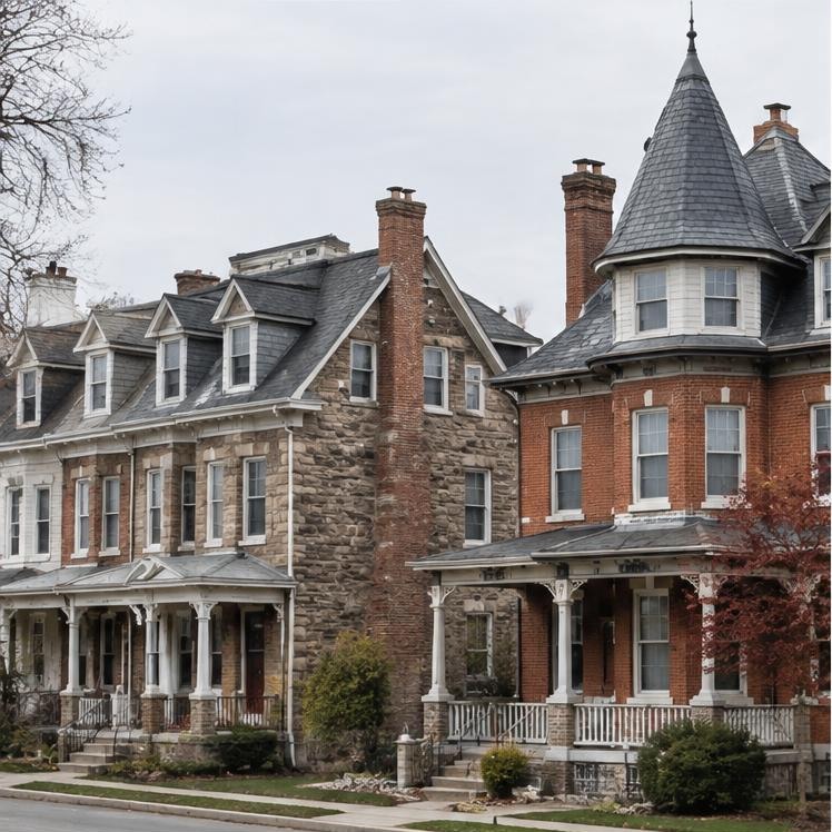 Rooflines illustrating roofing considerations in Pottstown, Pennsylvania