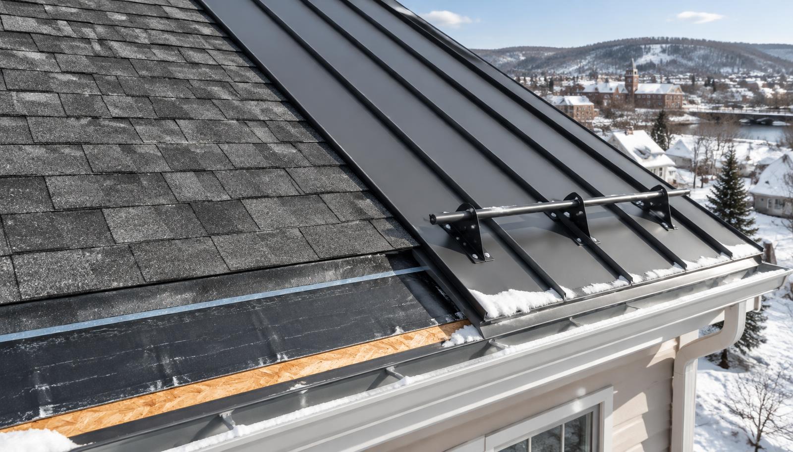 Shingle and standing-seam metal roof systems prepared for Pennsylvania winter